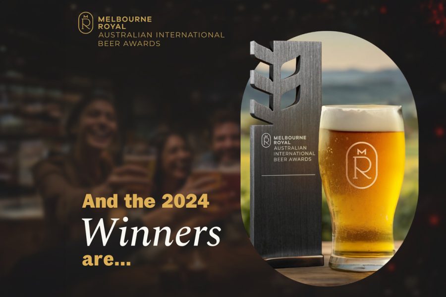 australian international beer awards trophy and beer
