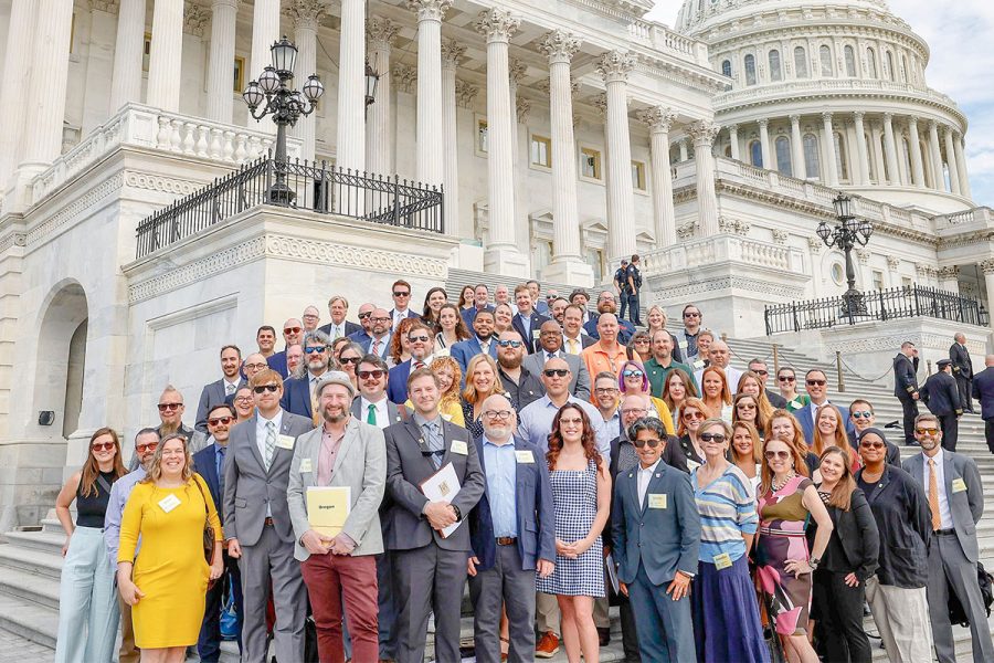 Brewery owners and representatives standing on the US Capitol Steps