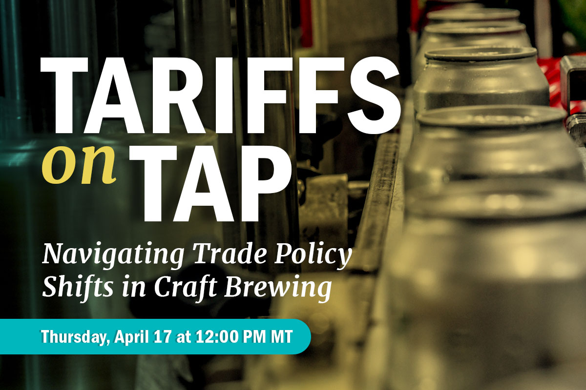 Tariffs on Tap webinar cover with canning line