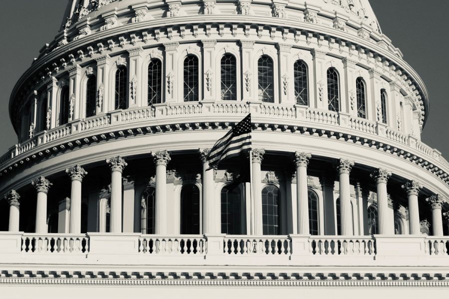 black and white capitol building
