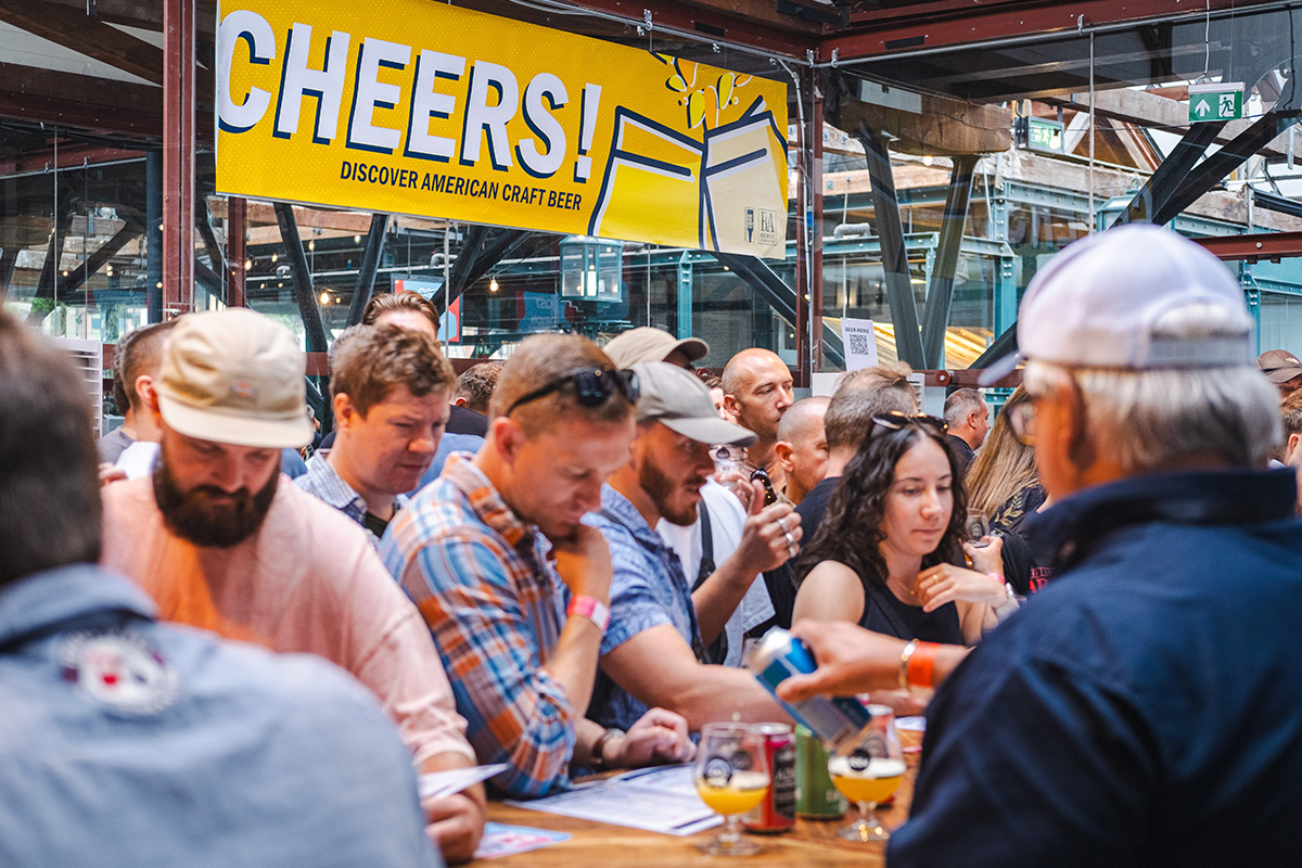 busy craft beer pavillion