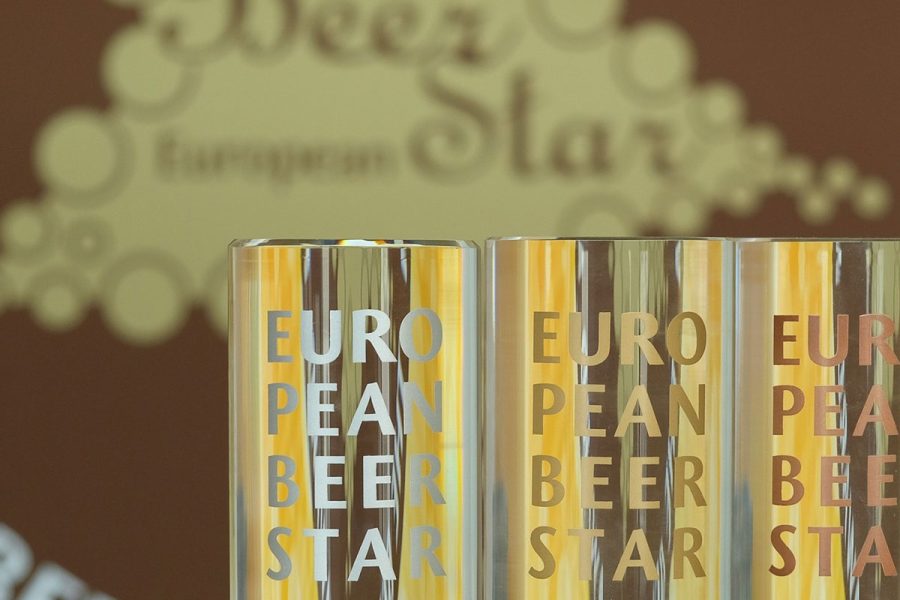 close up of european beer star award