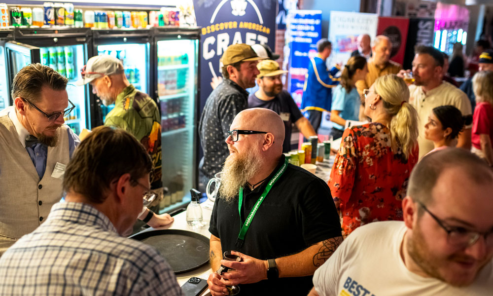 busy craft beer pavillion