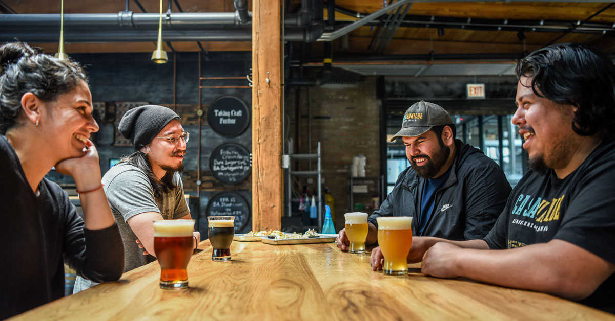 meeting at a brewery