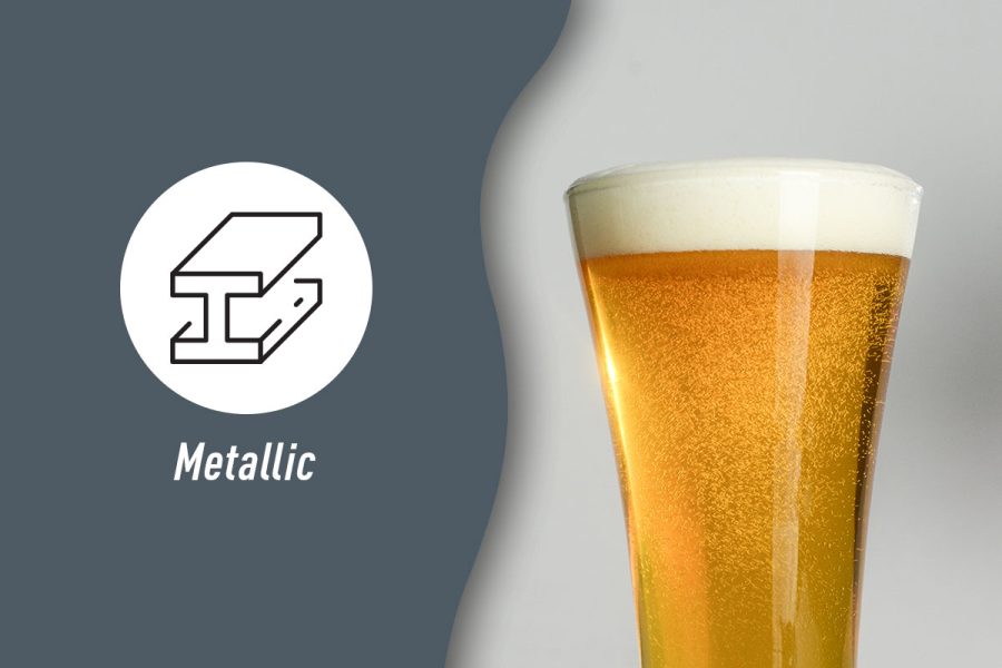 metallic icon with pilsner beer