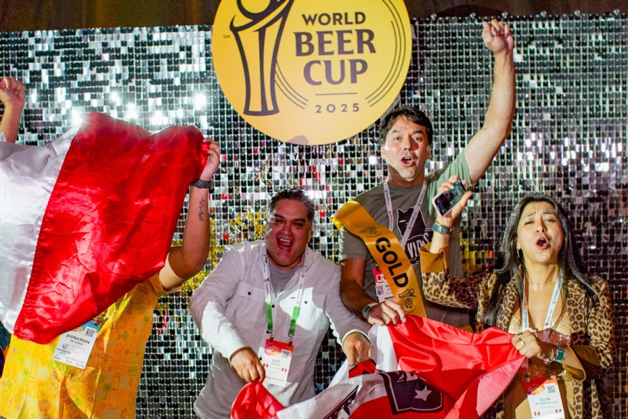 Winners from Peru celebrating their World Beer Cup win
