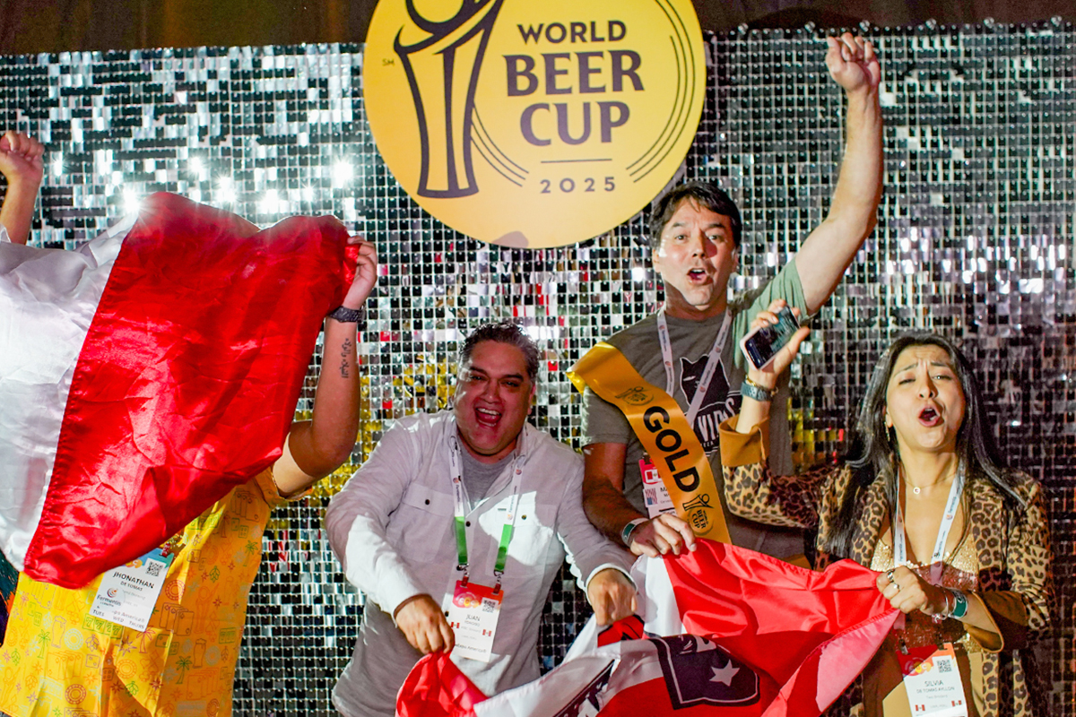 Winners from Peru celebrating their World Beer Cup win